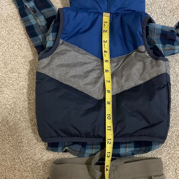 Andy and Evan infant boys 2pc Hooded Puffer Vest Shirt and Pants set 9-12M - Picture 15 of 16
